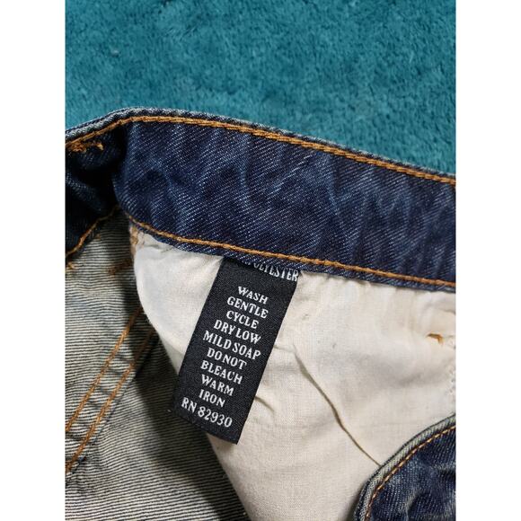 Soho Babe Jeans Sz 5 Womens Blue Mid Rise Cuffed Crop Distressed Stretch NWT - Picture 6 of 15